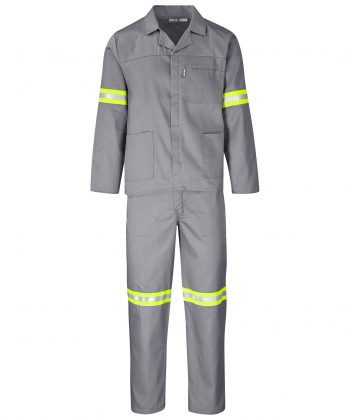 grey contisuits reflective arms and legs