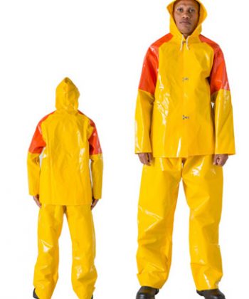 2 Piece PVC Rainsuit with Reinforced Sleeve and Shoulders